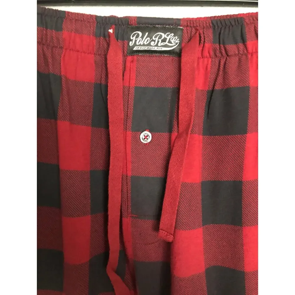 Polo Ralph Lauren Buffalo Check Jogger Lounge Pants Men's Small Cotton NEW